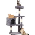 thumbnail image 1 of CL.HPAHKL 37 Inches Cat Tree Tower, Modern Cat Tower with Sisal Scratching Posts Small Cat House with Dangling Toy Kittens Condo with Cozy Sleeping Perch for Indoor Cats, Kittens, Light Gray, 1 of 9