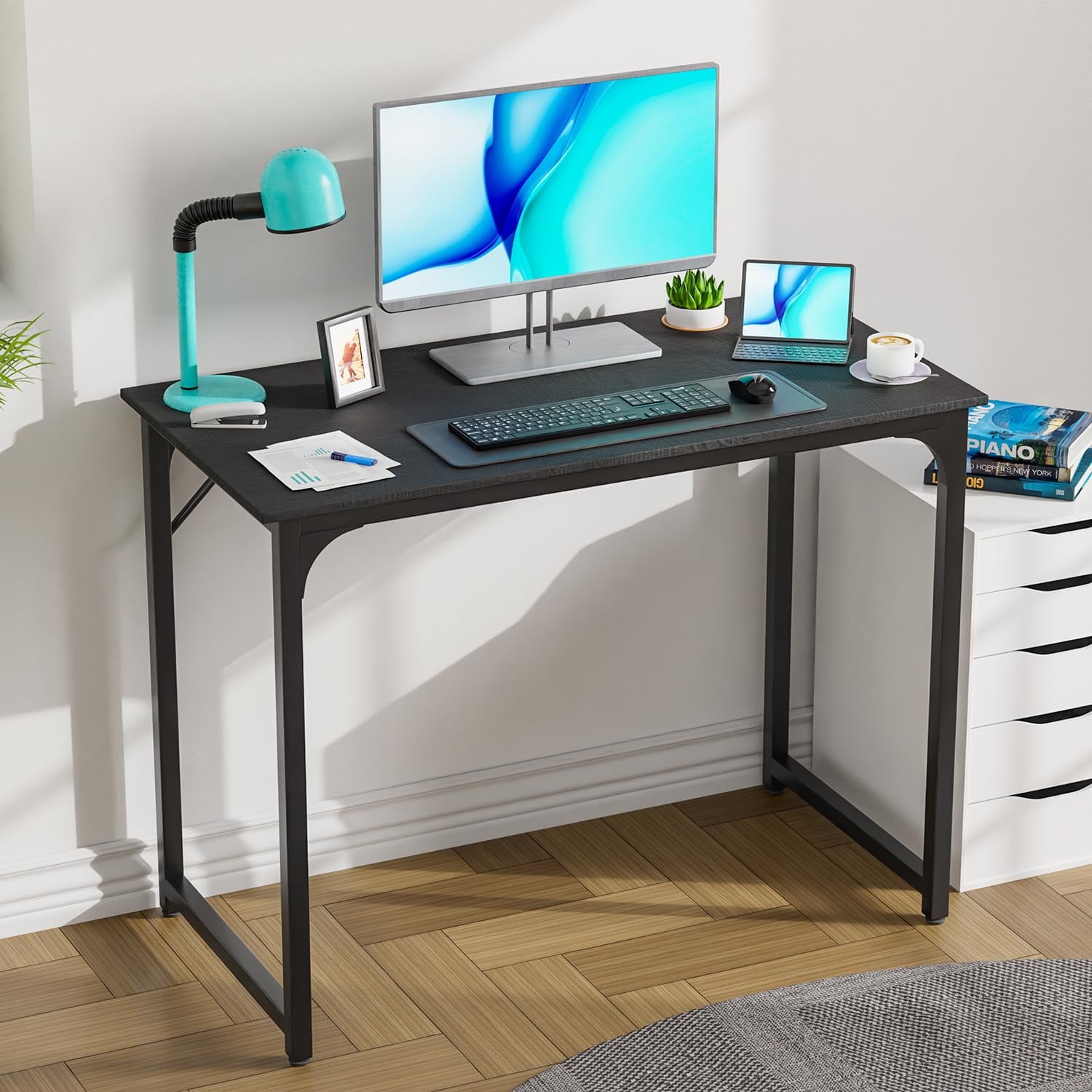CL.HPAHKL 39 Inch Office Computer Desk, Modern Simple Style PC Desk ...