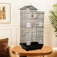 thumbnail image 1 of CL.HPAHKL 39-inch Bird Cage Roof Top Design, Metal Parakeet Cage with Pet Toy for Parakeet Lovebirds Ringneck Cockatiels Parrot Cage, Black, 1 of 8