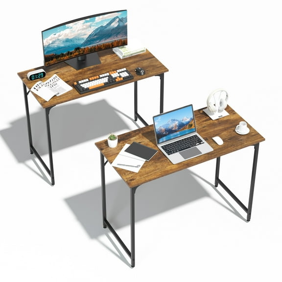 CL.HPAHKL 39 inch Computer Desk, Simple Style Office Desk for Home Office Study Writing, 2 Pack, Vintage