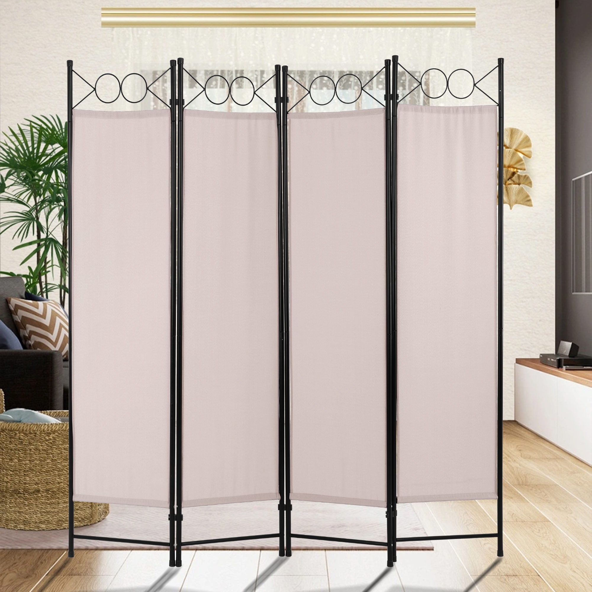 CL.HPAHKL 4 Panels Room Divider and Folding Privacy Screen, 6 ft Tall ...