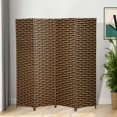 thumbnail image 1 of CL.HPAHKL 4 Panels Room Divider and Folding Privacy Screen, 6 ft Tall Wood Mesh Hand-Woven Design Wall Divider, Partition Room Dividers for Home Office Restaurant Bedroom, 1 of 8