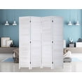 thumbnail image 1 of CL.HPAHKL 4 Panels Wood Room Dividers, Wood Louvered Folding Privacy Wall Divider for Room Separation 5.75 Ft Tall Freestanding Room Partitions and Dividers For Home Office Bedroom Restaurant, 1 of 7