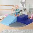 thumbnail image 1 of CL.HPAHKL 4-Piece Set Climbing Toys for Toddlers 1-3 Inside, Soft Baby Foam Climbing Blocks Play Set Indoor Baby Crawling Foam Blocks Children Foam Toys for Crawling Climbing and Sliding, Blue, 1 of 7