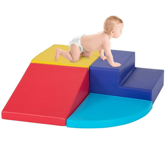 CL.HPAHKL 4-piece Foam Baby Climbing Blocks for Toddlers,Toddler Soft Play Climbing Blocks Foam Playsets for Baby Climb and Crawl Play Set Climbing Toys for Toddlers