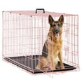 thumbnail image 1 of CL.HPAHKL 42 Inch Dog Crates for Large Dogs with Divider, Foldable Metal Wire Dog Crate with Double Door, Locks, Leak-Proof Pan Tray, Handle Metal Dog Kennel for Indoor, Outdoor, Travel, Pink, 1 of 7