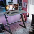thumbnail image 1 of CL.HPAHKL 47 inch Gaming Computer Desk, Z Shaped PC Desk Gamer Workstation with Headphone Hook, Blue, 1 of 7