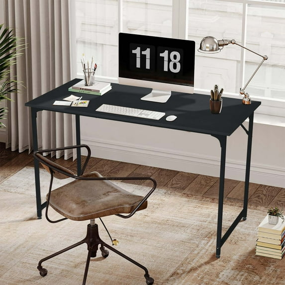 CL.HPAHKL 48 inch Computer Desk, Modern Simple Style Home Office Desk Wood PC Desk with Sturdy Metal Frame Computer Table Work Desk for Home, Office, Study, Writing