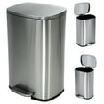 thumbnail image 1 of CL.HPAHKL 50 Liter / 13 Gallon Garbage Can, Fingerprint-Proof Garbage Can with Lid Stainless Steel Kitchen Trash Can with Removable Inner Bucket Step Trash Can, Brushed Stainless Steel Finish, Silver, 1 of 9