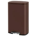 thumbnail image 1 of CL.HPAHKL 50 Liter / 13 Gallon Garbage Can, Fingerprint-Proof Garbage Can with Lid Stainless Steel Kitchen Trash Can with Removable Inner Bucket Step Trash Can, Brushed Stainless Steel Finish, Brown, 1 of 7