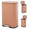 thumbnail image 1 of CL.HPAHKL 50 Liter / 13 Gallon Trash Can, Stainless Steel Kitchen Trash Can with Removable Inner Bucket Garbage Can with Lid Step Trash Can for Home Office, Brushed Stainless Steel Finish, Pink, 1 of 9