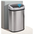 thumbnail image 1 of CL.HPAHKL 50 Liter Motion Sensor Trash Can, 13 Gallon Stainless Steel Kitchen Garbage Can with Lid, Automatic Waste Bin for Home Office, Bathroom, Silver, 1 of 7