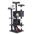 thumbnail image 1 of CL.HPAHKL 54In Large Cat Tree Tall Cat Tower for Indoor Cats, Plush Multi-Level Cat Condo with 2 Soft House Cat Cave Condo with 3 Scratching Posts for Kittens, Light Gray, 1 of 7