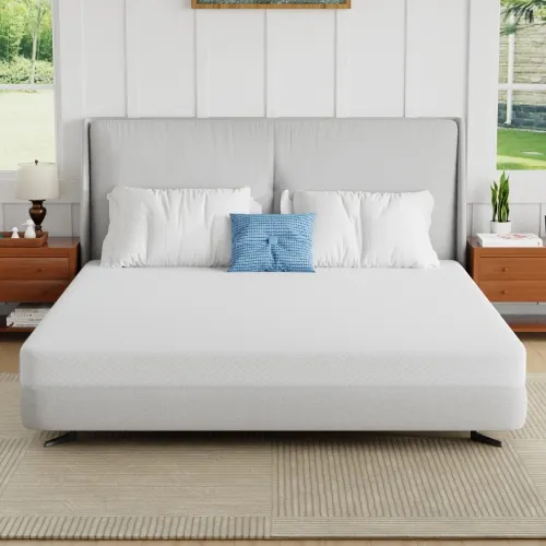 FDW 6 Inch King Bamboo Charcoal Gel Infused Memory Foam Mattress/Medium Firm Mattresses/Green Tea Memory Foam Mattress/Bed-in-a-Box,King