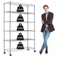 thumbnail image 1 of CL.HPAHKL 6-Tier Metal Storage Shelves, Garage Storage Shelves NSF Certified 2100lbs Capacity Utility Shelving Unit Height Adjustable Wire Shelving with Wheels for Home Kitchen Garage Pantry, Chrome, 1 of 7