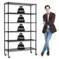 thumbnail image 1 of CL.HPAHKL 6-Tier Wire Rack Shelving, NSF Certified Basement Storage Shelves 2100lbs Capacity Utility Shelf Height Adjustable Metal Shelving Rack with Wheels for Restaurant Garage Pantry Home, Black, 1 of 8