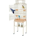 thumbnail image 1 of CL.HPAHKL 64-inch Large Bird Cage Play Open Top Design, Metal Parakeet Cage with Rolling Stand & Bottom Tray for Parakeet Lovebirds Ringneck Cockatiels Parrot Cage, Almond, 1 of 7