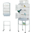 thumbnail image 1 of CL.HPAHKL 64-inch Large Bird Cage Play Open Top Design, Metal Parakeet Cage with Rolling Stand & Bottom Tray for Parakeet Lovebirds Ringneck Cockatiels Parrot Cage, White, 1 of 7