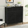 thumbnail image 1 of CL.HPAHKL 9 Drawer Dresser for Bedroom, Fabric Storage Organizer with Sturdy Metal Frame & Wood Top, Chest of Drawers for Bedroom, Closet, Living Room, Black, 1 of 13