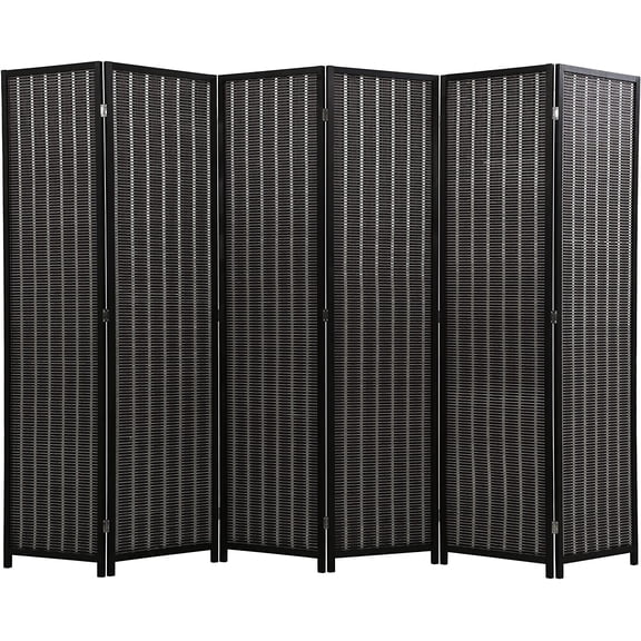 CL.HPAHKL Bamboo Room Dividers with 6 panels 71 inch, Folding Privacy Screens Indoor with Double Hinged Portable Freestanding Room Partitions Bamboo Wall for Home Office Restaurant Bedroom