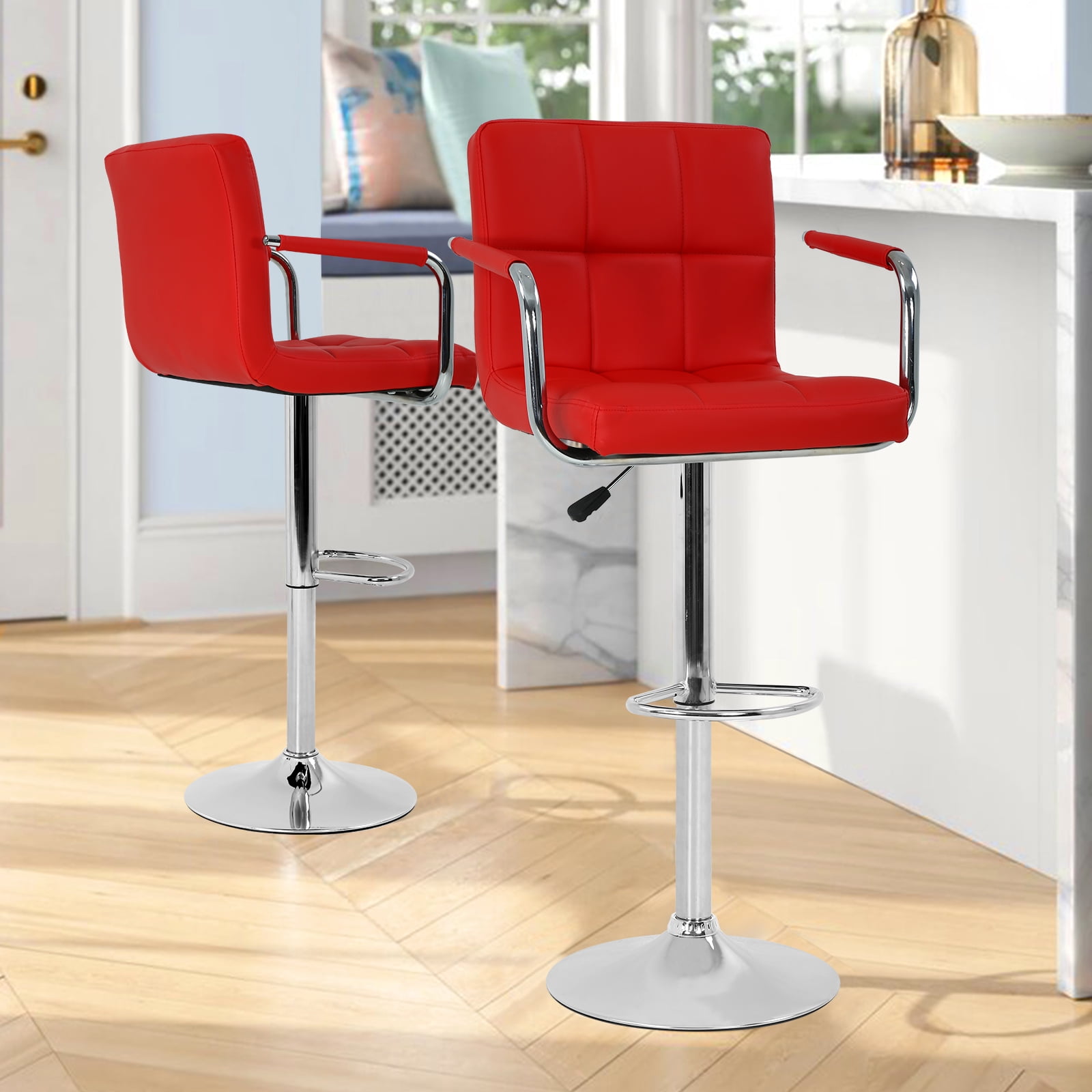 CL.HPAHKL Bar Stools with Backrest Set of 2 Adjustable Bar Stool 2 with ...