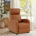 thumbnail image 1 of CL.HPAHKL Bedroom Recliner Chair, Adjustable Modern Reclining Chair with Thick Seat Cushion and Lumbar Support Home Theater Recliner Single Sofa Chairs PU Leather for Living Room Small Spaces, Tan, 1 of 7