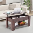 thumbnail image 1 of CL.HPAHKL Coffee Table with Lifting Top, Lift Top Coffee Table with Storage Shelf, Hidden Compartment and Metal Frame,Center Coffee Table for Living Room Reception Room Office, Espresso, 1 of 7