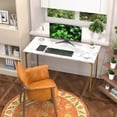 thumbnail image 1 of CL.HPAHKL Computer Desk, 47 inch Simple Wood PC Desk for Home, Office, Study, Writing, Gold, 1 of 6