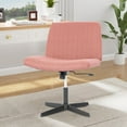 thumbnail image 1 of CL.HPAHKL Criss Cross Legged Office Chair, Swivel Height Adjustable Ergonomic Desk Chair No Wheels Armless, Wide Seat Modern Computer Task Vanity Chair for Small Spaces - Pink, Pack of 1, 1 of 9