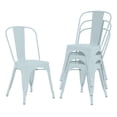 thumbnail image 1 of CL.HPAHKL Dining Chairs Set of 4, Metal Kitchen Chairs 330LBS Weight Capacity, Stackable Indoor Outdoor Chairs for Kitchen Dining Room Café Restaurant Bistro Patio Bar Chairs, Blue, 1 of 7
