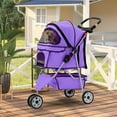 thumbnail image 1 of CL.HPAHKL Dog Stroller, 3 Wheels Foaldable Cat Stroller Dog Cat Cage Jogger Stroller for Medium Small Dogs Cats, Pet Stroller with Storage Basket and Cup Holder Portable Lightweight for Travel, 1 of 8