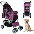 thumbnail image 1 of CL.HPAHKL Dog Stroller, 4 Wheels Foaldable Cat Stroller Dog Cat Cage Jogger Stroller for Medium Small Dogs Cats, Pet Stroller with Storage Basket and Cup Holder Portable Lightweight for Travel, 1 of 8