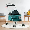 thumbnail image 1 of CL.HPAHKL Dog Stroller, 4 Wheels Foaldable Cat Stroller Dog Cat Cage Jogger Stroller for Medium Small Dogs Cats, Pet Stroller with Mesh Windows Portable Lightweight for Travel, 1 of 7