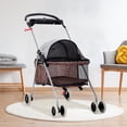 thumbnail image 1 of CL.HPAHKL Dog Stroller, 4 Wheels Foaldable Cat Stroller Dog Cat Cage Jogger Stroller for Medium Small Dogs Cats, Pet Stroller with Mesh Windows Portable Lightweight for Travel, 1 of 7