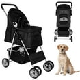 thumbnail image 1 of CL.HPAHKL Dog Stroller, 4 Wheels Foaldable Cat Stroller Dog Cat Cage Jogger Stroller for Medium Small Dogs Cats, Pet Stroller with Storage Basket and Cup Holder Portable Lightweight for Travel, 1 of 8