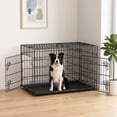 thumbnail image 1 of CL.HPAHKL Durable Wire Dog Crate, Folding Metal Dog Kennel Double Door Dog Cage with Plastic Tray, Pet Crate for Large Dog Indoor Outdoor Travel (Black, 36 inch), 1 of 9