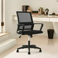 thumbnail image 1 of CL.HPAHKL Ergonomic Office Chair, Adjustable Mesh Computer Chair with Lumbar Support Armrest, Swivel Rolling Desk Chair with Fixed Armrests, Mid Back Task Chair for Home, Office, Black, 1 of 6