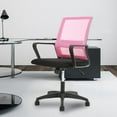 thumbnail image 1 of CL.HPAHKL Ergonomic Office Chair, Adjustable Mesh Computer Chair with Lumbar Support Armrest, Swivel Rolling Desk Chair with Fixed Armrests, Mid Back Task Chair for Home, Office, Pink, 1 of 7