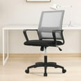 thumbnail image 1 of CL.HPAHKL Ergonomic Office Chair, Adjustable Mesh Computer Chair with Lumbar Support Armrest, Swivel Rolling Desk Chair with Fixed Armrests, Mid Back Task Chair for Home, Office, Gray, 1 of 7