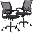 thumbnail image 1 of CL.HPAHKL Ergonomic Office Chair Set of 2, Mesh Computer Desk Chair with Mid-Back Support & Armrests, Adjustable Height Swivel Task Chair for Home Office, Study, Gaming, Black, 1 of 8