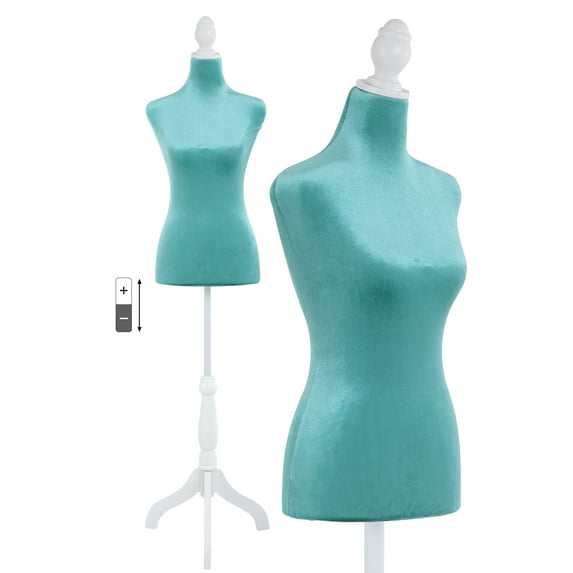 CL.HPAHKL Female Mannequin Torso Manikin Dress Form 49.6-63.4 Inch Height Adjustable Female Dress Model Display Torso Body Tripod Stand Clothing Forms,Green