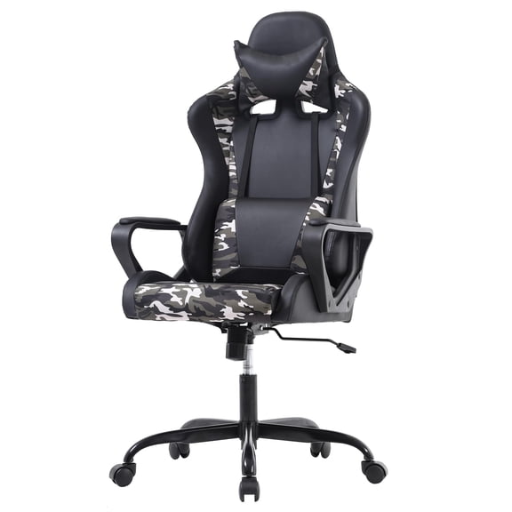 CL.HPAHKL Gaming Chair, Racing Style Ergonomic Computer Seat Height Adjustable with 360° Swivel and Headrest Video Game Chairs with Headrest and Lumbar Support for Adult, Teen, Camo