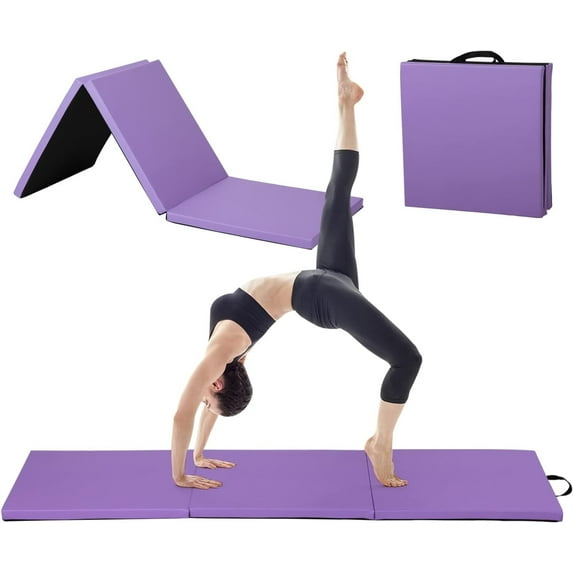 CL.HPAHKL Gymnastics Mat 2'x6'x2'' Folding Tumbling Mat Gym Mat Yoga Mat Portable Lightweight Exercise Mat Cheer Mat for Kids Adults Home Exercise Yoga Aerobics Fitness