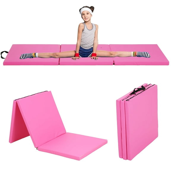 CL.HPAHKL Gymnastics Mat 2'x6'x2'' Folding Tumbling Mat Gym Mat Yoga Mat Portable Lightweight Exercise Mat Cheer Mat for Kids Adults Home Exercise Yoga Aerobics Fitness