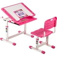 thumbnail image 1 of CL.HPAHKL Kids Desk and Chair Set, Height Adjustable Study Desk with Tilt Desktop & Storage Drawer, Kids Art Table Writing Desk for Boys Girls, Pink, 1 of 7
