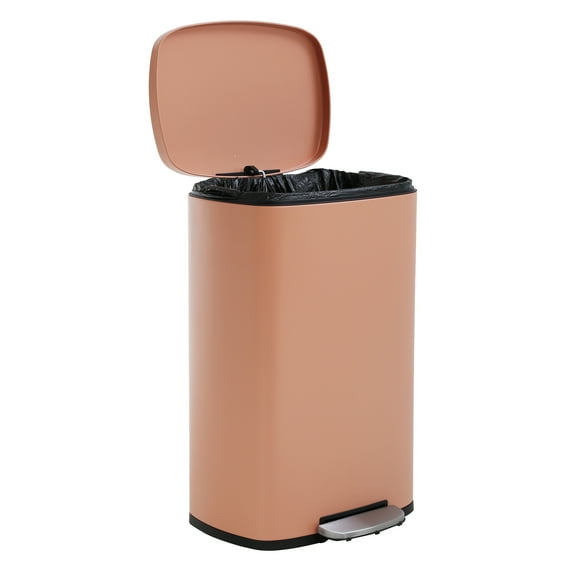 CL.HPAHKL Kitchen Trash Can 50L Stainless Steel with Lid Removable Inner Bucket, Pink