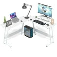 thumbnail image 1 of CL.HPAHKL L Shaped Gaming Desk, Computer Desk Corner Desk with Monitor Stand&Large Wooden Desktop, PC Gaming Desk Table for Home Office Sturdy Writing Workstation (White, 50 inch), 1 of 9