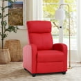 thumbnail image 1 of CL.HPAHKL Living Room Recliners, PU Leather Reclinable Chair with Lumbar Support Modern Reclining Easy Lounge with Padded Seat Footrest Adjustable Home Theater Seating for Small Spaces Bedroom, Red, 1 of 7