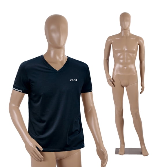CL.HPAHKL Male Mannequin Full Body, 72.4 Inch Life-Size Adjustable Poseable Realistic Plastic Mannequin Body with Metal Base for Clothing Retail & Sewing Display, Complexion Male
