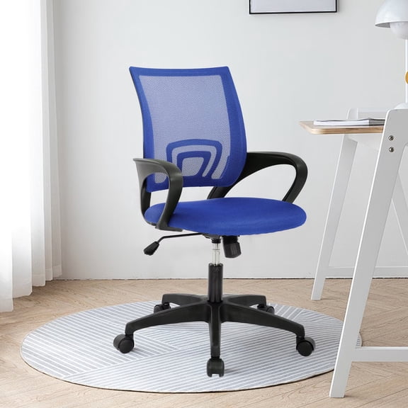 CL.HPAHKL Mesh Office Chair with Wheels, Adjustable Ergonomic Computer Desk Chair with Lumbar Support & Armrest, Comfortable Swivel Rolling Chair for Home Office Work Study, Blue